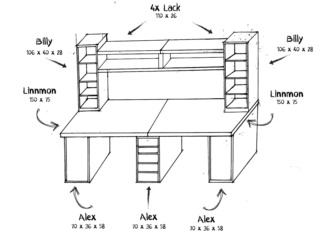 Front View Doubledesk